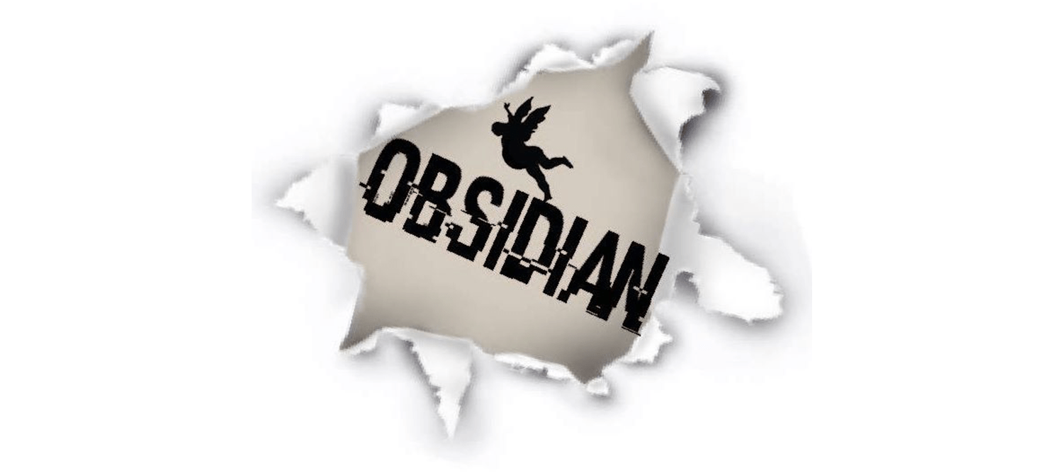 Obsidian printed against a grey background with a cuipd image above